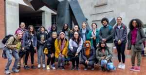 Professor Tim Pippert (back left) led a group of students from Augsburg University to the U.S. Holocaust Memorial Museum as part of the JCRC's annual trip. (Ethan Roberts Photography/JCRC)