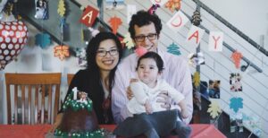 June and Ron Garber with Yaya on her first birthday.