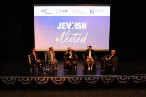 From left to right Justin Kirschner, Ari Ballaban, Greg Landsman, Dani Issacsohn, and Mark Jeffreys. (Courtesy)