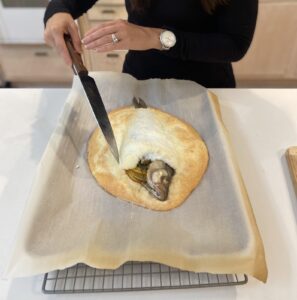 Kayla Soroka and the salt crusted branzino (Becca Blumer)