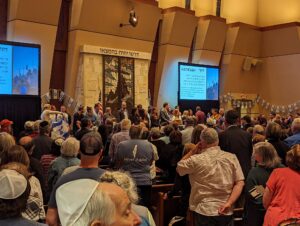 Community Solidarity Event singing of Hatikvah (JCRC)