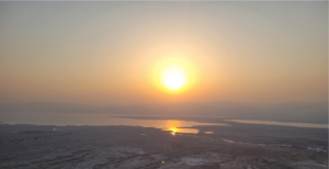 Sunrise view from the top of Masada.