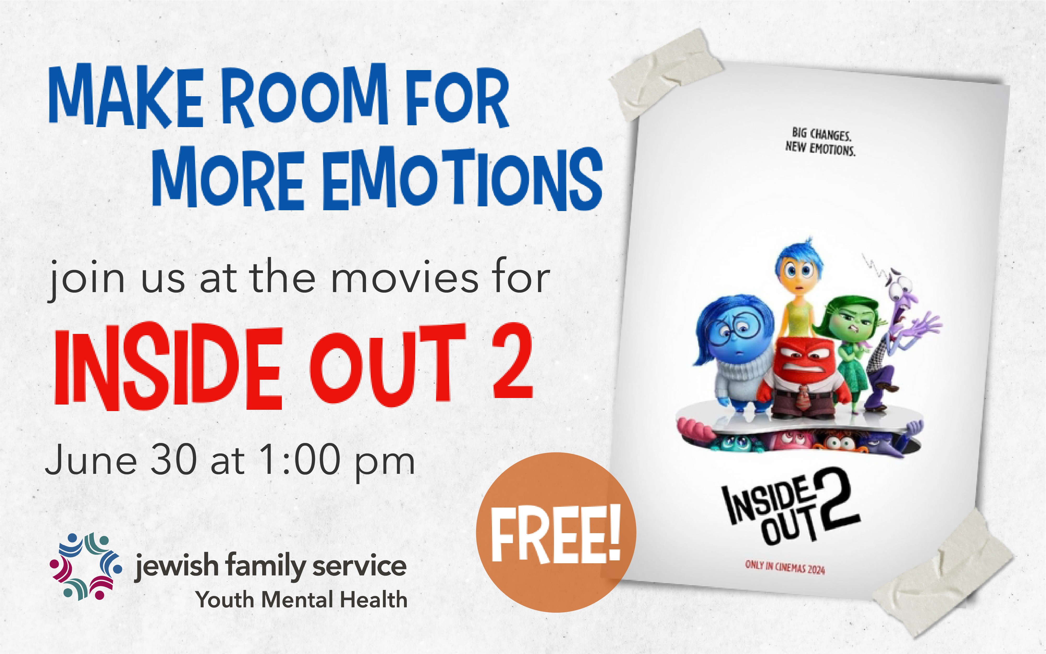 Inside Out 2 FREE Special Viewing - Cincy Jewfolk