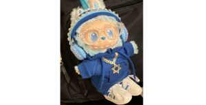 A Labubu in some Jewish swag. (Photo courtesy Dye Girl Chicago